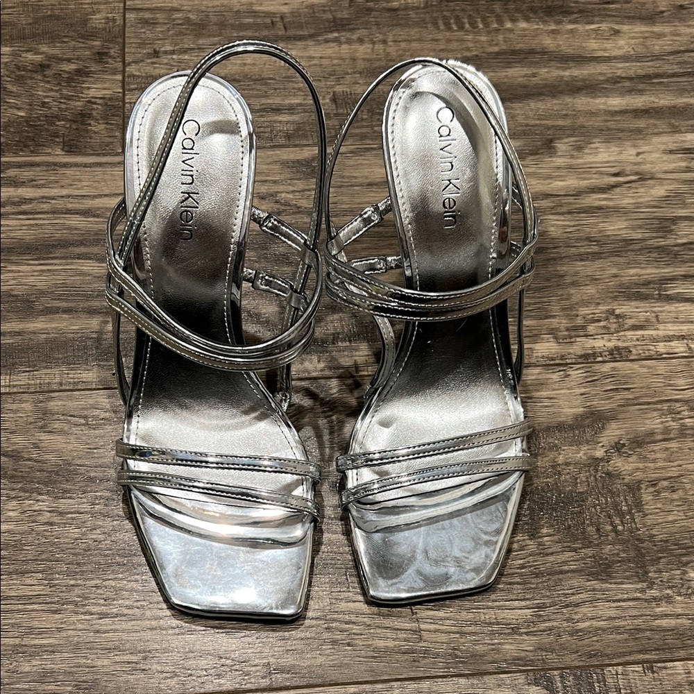 Calvin Klein Metallic Silver Heels